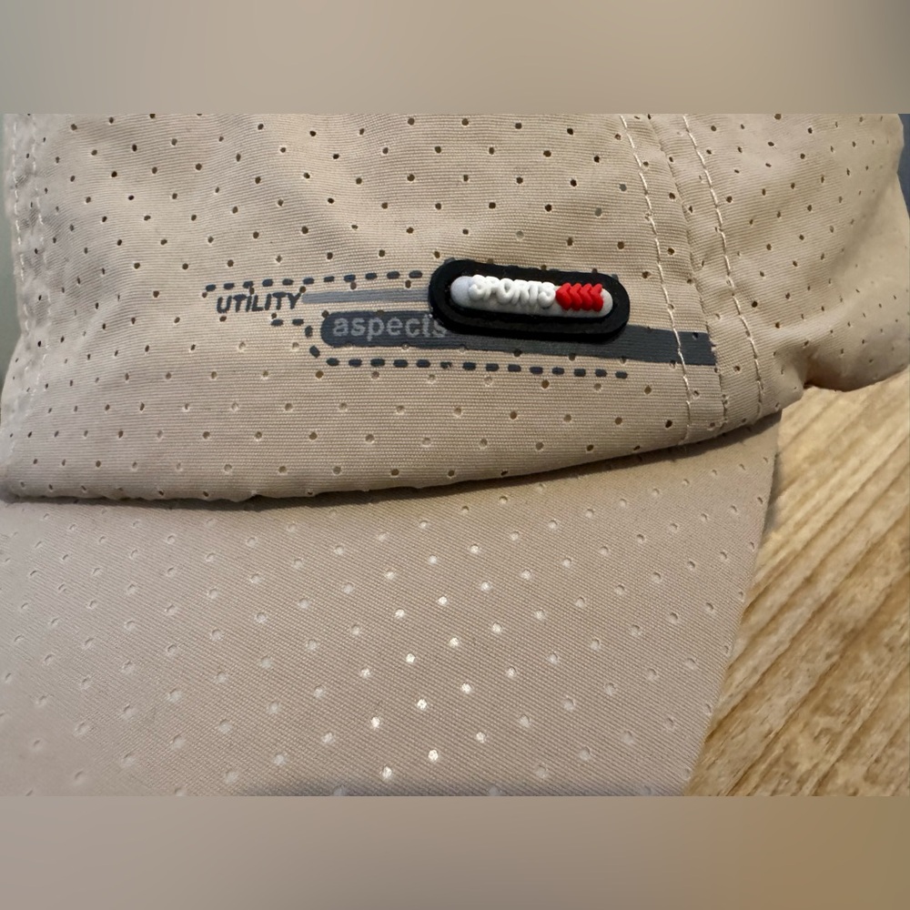 Beige Perforated Utility Sports Aspects Cap - Picture 4 of 7